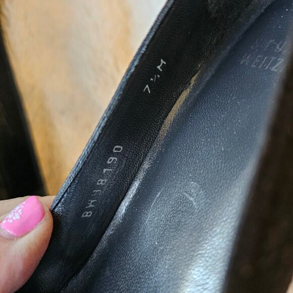 VTG Stuart Weitzman Women Cutout Suede Kitten Heel Pump‎ Heels Size 7.5M Black - Picture 10 of 10